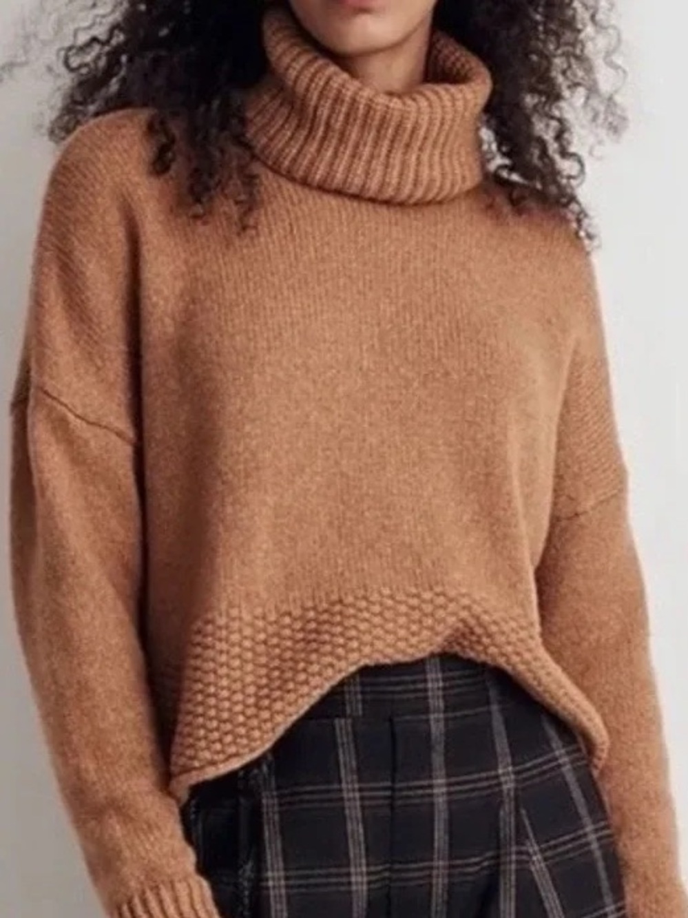 Madewell Sadler Turtleneck Sweater, Camel XS